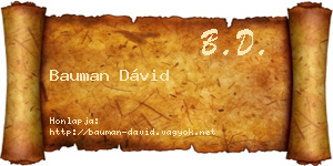 Bauman Dávid névjegykártya