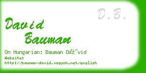 david bauman business card